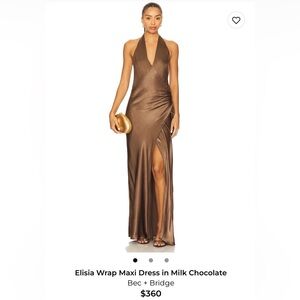 Bec & Bridge Milk Chocolate Brown Backless Maxi Dress